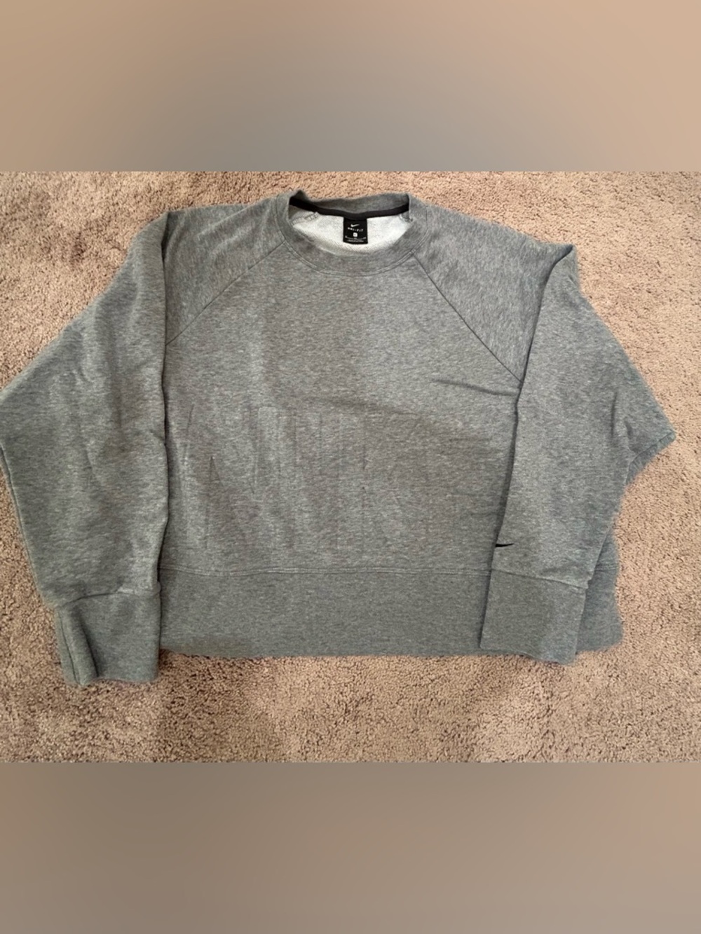 Nike Women’s Cropped Gray Crewneck Sweatshirt